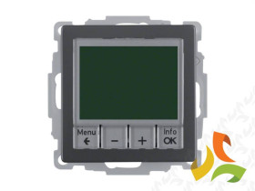 BERKER Q.1/Q.3/Q.7 Cyfrowy regulator temperatury ze sterownikiem czasowym i stykiem zwiernym antracyt aksamit lakierowany 204460