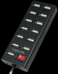 UA0126 LogiLink USB 2.0 hub, 13-port - switch, black