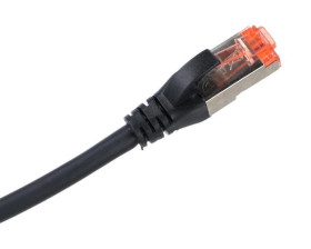 Patch cord RJ45/RJ45 S/FTP kat. 6 0,25m AWG 27/7 LS0H czarny DK-1644-0025/BL