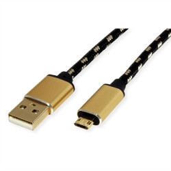 Kabel ROLINE GOLD USB 2.0, USB A męski - Micro USB B męski, 0,8 m