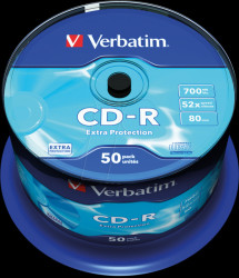 43351 CD-R, extra protection, 700 MB, 52x, spindle pack of 50
