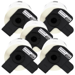 Taśma 5x DK11209 do drukarki Brother QL 62mm x 29mm biała taśma czarny /5szt./nadruk