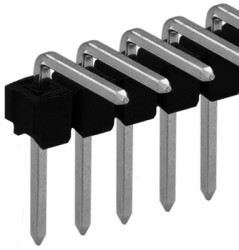 Pin header, 36 pole, pitch 2.54 mm, angled, black, 10058000