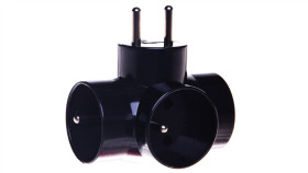 Rozgałęźnik Wtyczkowy 3-Gniazda Z/U Czarny E2010 P0030