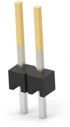 Pin header, 2 pole, pitch 2.54 mm, straight, black, 5-146276-2