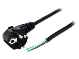 S3-3/07/3BK Kabel: 3x0,75mm2, CEE 7/7 (E/F) wtyk kątowy, 3m