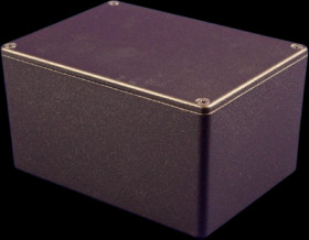 Aluminum die cast enclosure, (L x W x H) 140 x 102 x 72 mm, black (RAL 9005), IP54, 1550KBK