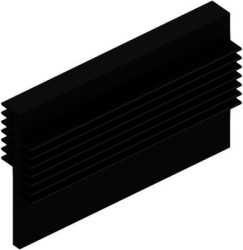 Extruded heatsink, (L x W x H) 75 x 13 x 45 mm, 6 K/W, black anodized, 10021829