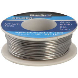 BlueSpot Tools 31110 Flux Covered Solder 100g 60/40