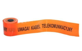 Folia kablowa pomarańczowa 10cm nadruk UWAGA KABEL TELEKOMUNIKACYJNY TO-Tkt/10 /100m/