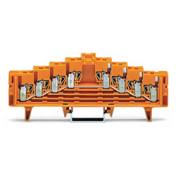 WAGO 727-236 4-level Same Potential Block Plain No Lock DIN 15mm Orange