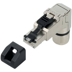 L&#xFC;tze 490151 RJ45 Connector 8-Pin Right Angle Cat. 6A Metal Housing