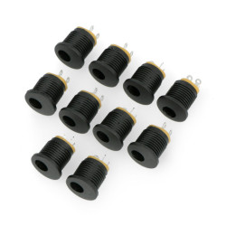 Gniazdo DC 5,5/2,1mm do obudowy - 12mm - 10 szt.
