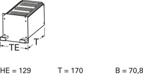 Assembly cassette, EMC, die-cast aluminum, (L x W x H) 170 x 70.8 x 133 mm, 14 HP, 248-064-55