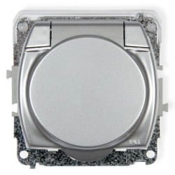 TREND Gniazdo bryzgoszczelne z/u SCHUKO (klapka srebrna) srebrny 5GPB-1sp