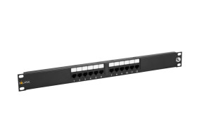 Patch Panel Solarix 12 x RJ45 CAT5E UTP 150 MHz czarny 1U SX12-5E-UTP-BK