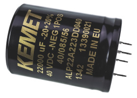 Kondensator 22000μF 40V dc Montaż na płytce drukowanej KEMET 40 x 55mm