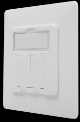 DN-93831 Empty socket with front panel for 2 x keystone modules