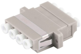 Fiber optic connector, LC socket to LC socket, OM1/OM2, multimode, ceramic, beige, BS07-60044
