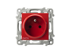 SZAFIR Gniazdo pojedyncze z uziemieniem DATA biały GP-1ZZD/m/00 OSPEL