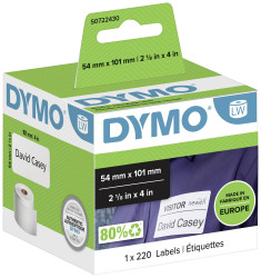 Etykiety do drukarek etykiet DYMO S0722430, 101 x 54 mm, Etykiety wysyłkowe, biały
