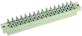 Female connector, type D, 32 pole, a-c, pitch 5.08 mm, solder pin, angled, 09042322826