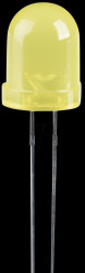 L-793YD LED, 8 mm, wired, yellow, 70 mcd, 50°