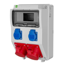 Rozdzielnica budowlana RS-9 9- mod. 2x2P+Z, 16A/5P, 32A/5P, IP44 bez zabezpieczeń 6223-00