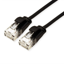 ROLINE UTP Data Center Patch Cord Cat.6A (Class EA), LSOH, bardzo cienki, czarny, 0,15 m