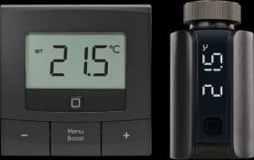 158419A0 + 160554A0 Radiator thermostat Evo + wall thermostat - basic, anthracite