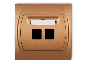 LOGO Gniazdo multimedialne podwójne bez modułu (standard Keystone) złoty metalik 8LGM-2P KARLIK