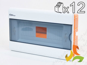 Rozdzielnica podtynkowa 12 modułowa 1x12M drzwi transparentne IP40 SRp-12 (N+PE) 2.3 ELEKTRO-PLAST