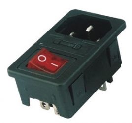 Wtyk AC - IEC z gn. bezpiecznika i wył.