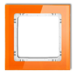 DECO Ramka pojedyncza - efekt szkła (ramka: pomarańczowa spód: biały) pomarańczowy 13-0-DRS-1
