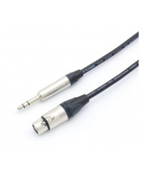 Kabel XLR 5m złącze A: Jack stereo 6,35 mm złącze B: 3-stykowe XLR Czarny Van Damme
