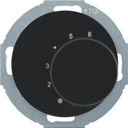 R.classic/Serie 1930/Glas Regulator temperatury pomieszczenia ze stykiem zmiennym i elementem centralnym czarny połysk 20262035