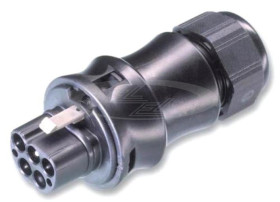 RST20i5 wtyk męski 3-fazowy, 5-stykowy na przewód, zaciski śrubowe 0,75-4mm2 20A 400VAC IP68 dławica 10-14mm 96.052.4153.1 WIELA