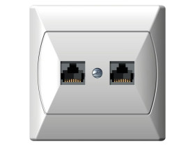 AKCENT Gniazdo komputerowe podwójne kat.5e FOREX biały GPK-2A/F/00 OSPEL