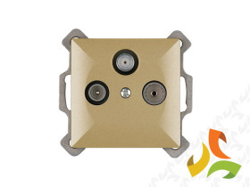 PERŁA Gniazdo antenowe RTV-SAT złoto metalik GAPS-P ABEX