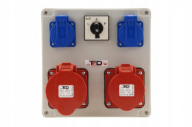 Rozdzielnica budowlana RS-08 32A/5P + 16A/5P + 2Gs + wył. L-O-P