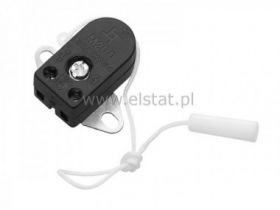 Przełącznik sznurkowy, biały sznurek, 2x2A