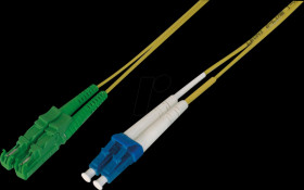 AL-9E2000LC-01I Fiber Optic Patch Cord, E2000 (8° APC) to LC (UPC), Singlemode