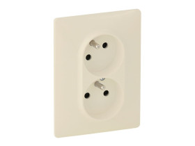 VALENA LIFE Gniazdo pojedyncze z uziemieniem typu monoblok z przesłoną kremowe 753286 LEGRAND