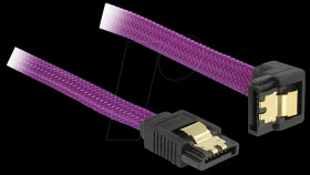 83695 SATA 6 Gb/s 30-cm purple angled/straight metal cable