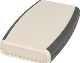 ABS handheld enclosure, (L x W x H) 147 x 90 x 25 mm, light gray (RAL 7035), IP65, 1553WDGY