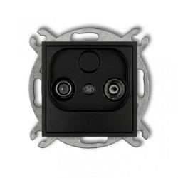 ICON Mechanizm gniazda abonenckiego RTV przelotowego 9dB czarny mat 12IG9P