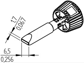 0142CDLF65 ERSADUR soldering tip, 6.5 mm, chisel-shaped