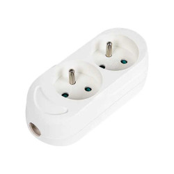 Gniazdo przenośne 2-krotne z uziemieniem GN-270 białe T-10464 Plastrol