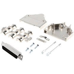 MH Connectors Mhdm25-Hd44Ms-K D-Sub Receptacle Set 180° 25 Pins Solder Bucket