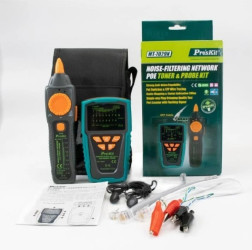 Tester sieci LAN z wbudowanym szukaczem par + zasilanie PoE (filtr EMI) Pros Kit MT-7029N